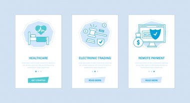 Sağlık, elektronik ticaret, uzak ödeme. Kullanıcı arabirimleri, ekranlar telefonları.