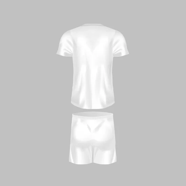 Realistic mockup of men t-shirt - tunic and fashion shorts. — Stock Vector