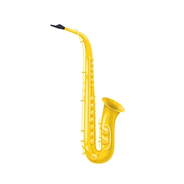 Tubo metálico, flauta, tubo musical. Viento clásico viejo instrumento musical . — Vector de stock