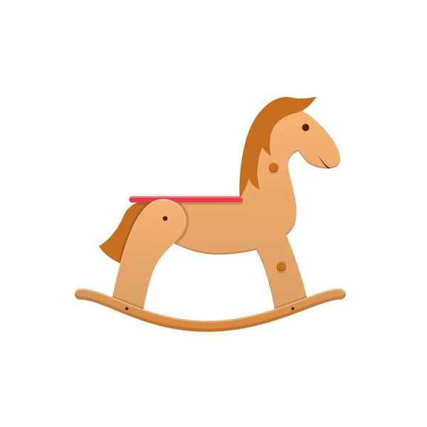 Nowoczesne drewniane kolorowe dzieci s zabawka koń na biegunach. Sportowe, zabawne zabawkę. — Wektor stockowy