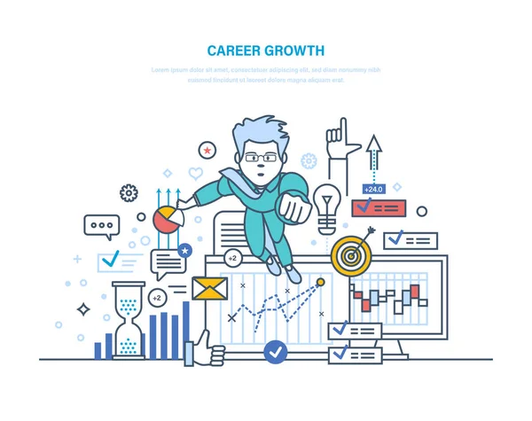 Kariérní růst. Dosažení vysoké cíle, úspěch v podnikání a růstu. — Stockový vektor