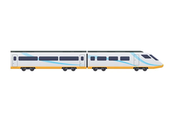 Modern fast train on railway. Railway type of transport, locomotive. — Stock Vector