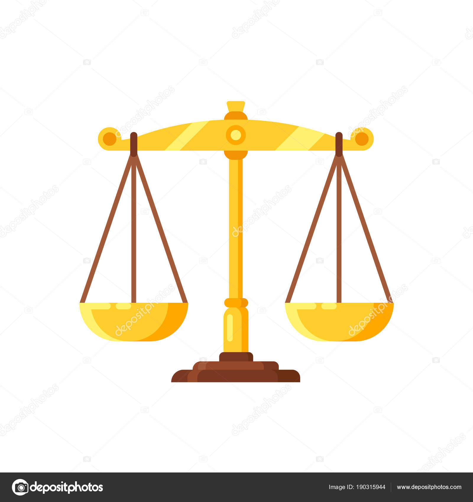 Beautiful golden Weighing decisions, judgments, symbol