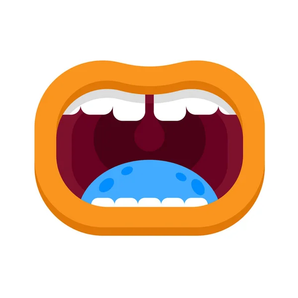 Рот монстра с зубами. Рот с эмоциями, зубами, языком, губами . — стоковый вектор
