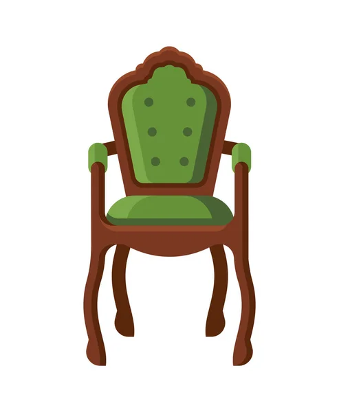Krzesło gry, kasyno, ruletki, hazardu. Zielony fotel dla rozrywki, wygodne. — Wektor stockowy