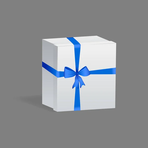 Modelo realista, maquete de embalagem de papel presente, forma quadrada da caixa . — Vetor de Stock