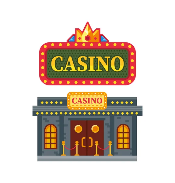 Edifício de casino arquitectónico moderno, casa de jogo para jogos, Las Vegas . — Vetor de Stock