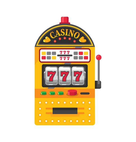 Ігровий автомат, одноозброєний пристрій бандитської гри, рулетка, азартні ігри, відеоігри . — стоковий вектор