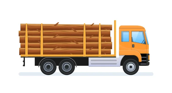 Produção de madeira e silvicultura. Transporte de recursos naturais . — Vetor de Stock