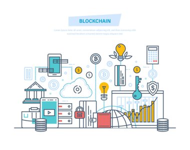Blockchain, kripto para birimi, sistem para ciro, güvenli hareketler, bitcoins.
