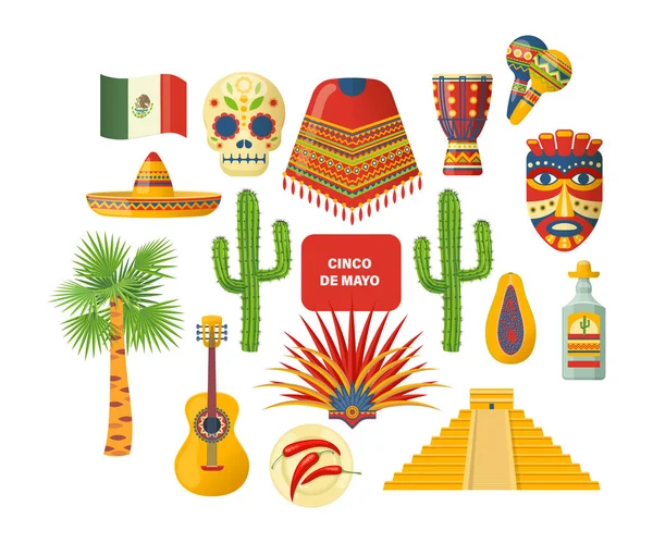 Karnaval maske Meksika. Kostüm, müzik, kültür, gelenek ile tatil. — Stok Vektör