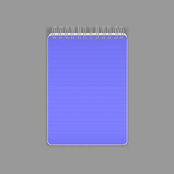 Plantilla, diseño, hermoso cuaderno realista. Flipchart vacío con un resorte . — Vector de stock