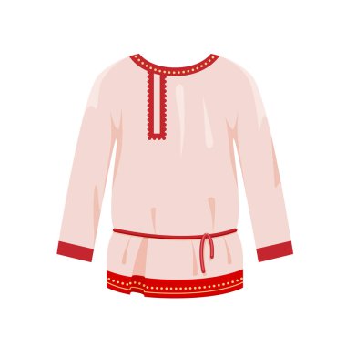 Rus kültür, simge, sembol. Geleneksel süs mockup erkekler beyaz gömlek.