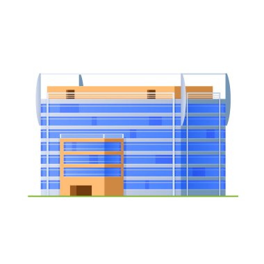 Kentsel gökdelen ofis binası, modern yüksek katlı mimari yapısı.