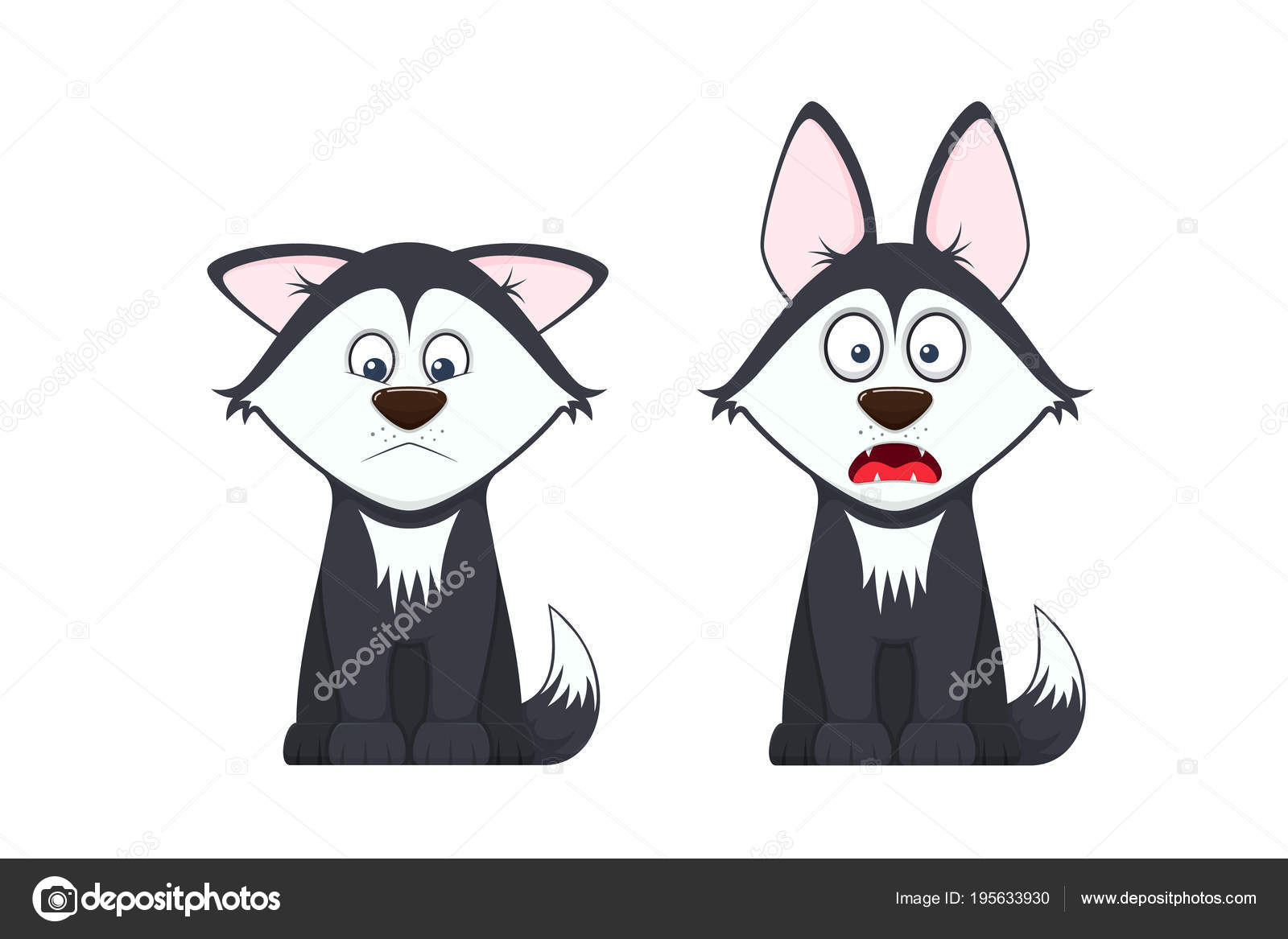 Beautiful Stylish Dogs With Emotions Of Fear Resentment And Grief Vector Image By C Ideyweb Vector Stock