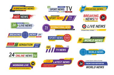 TV başlığı haber bar logoları, haber kaynakları, televizyon, radyo kanalları.