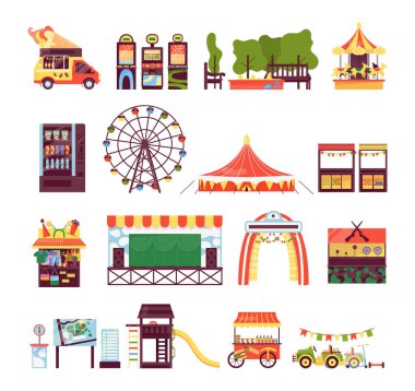 Lunapark yaz festivali vektöründe