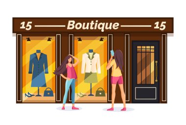 Moda mağazasının dış görünüşlü modern binası..
