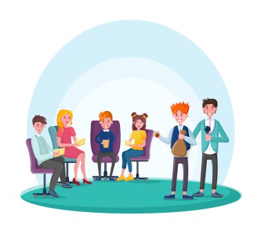 Lotto televizyon oyunu konsepti çizgi film vektör illüstrasyonu