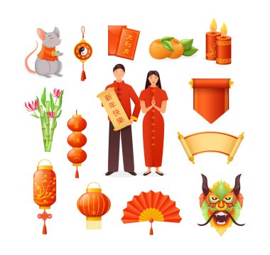Elements for Chinese traditional Happy New Year vector Elements for Chinese traditional Happy New Year vector