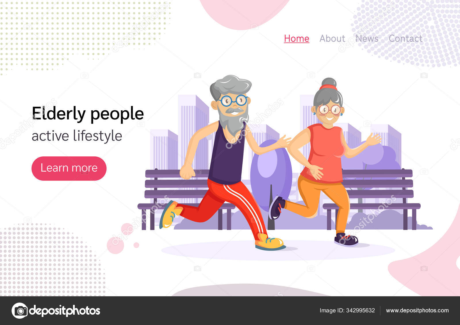 Para Lansia Vektor Gaya Hidup Sehat Kebugaran Aktif Stok Vektor Ideyweb 342995632