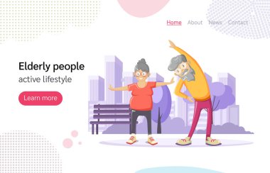 Yaşlılar aktif fitness sağlıklı yaşam tarzı taşıyıcısı