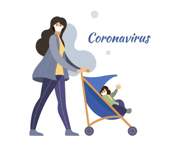 Coronavírus na China. Novo coronavírus Wuhan 2019-nCoV . — Vetor de Stock