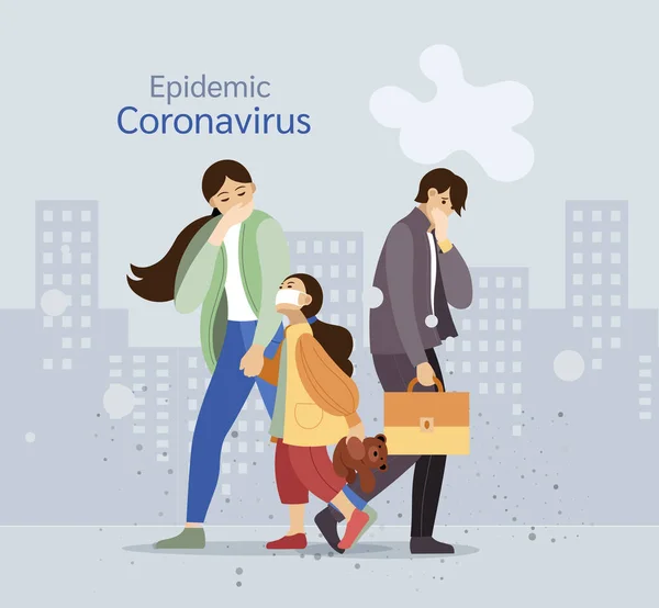 Coronavirus i Kina. Nytt Wuhan coronavirus 2019-ncov. — Stock vektor