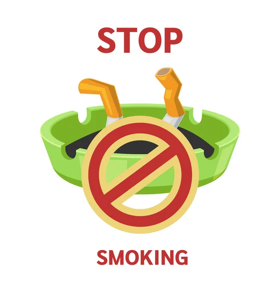 Cigarety s filtrem, doutník s tabákem, koncept zákaz kouření. — Stockový vektor