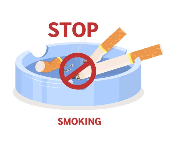 Zigaretten mit Filter, Zigarre mit Tabak, Konzept Rauchverbot. — Stockvektor