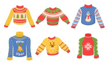 Şirin, sıcak, örülmüş süveterler.