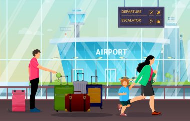 Havaalanı terminalinde bekleyen yolcular..