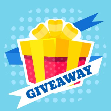 Renkli, bedava hediye. Müşterileri çekmek için reklam ve promosyon.