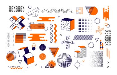 Memphis grafik retro funky grafik vektör illüstrasyon