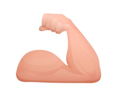 Emoji el işareti. Pazılı ve kaslı bir erkek el..