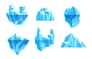 Oyun tasarımı vektör çizimi için antarktik kış manzarası