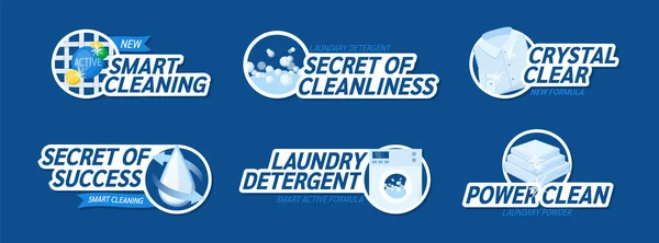 Реклама чистої білизни, миючий засіб, вектор прального порошку — стоковий вектор
