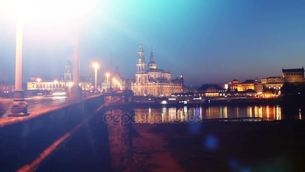 Prag'da gece timelapse — Stok video