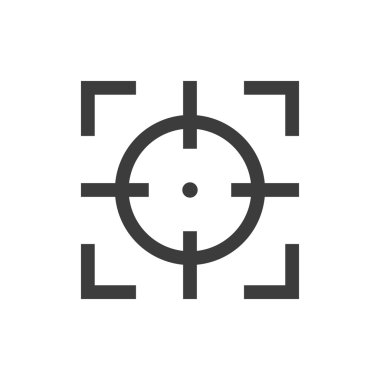 Odak görme simgesi üzerinde beyaz bir arka plan gri