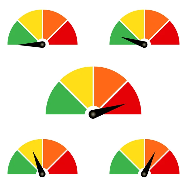 Conjunto de iconos de medición fácil normal duro sobre fondo blanco — Vector de stock