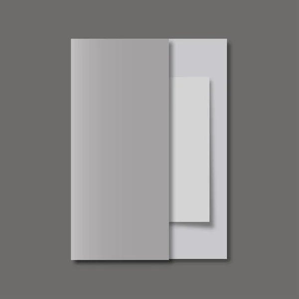 Broschüre mit realistischem Schatten auf grauem Hintergrund — Stockvektor