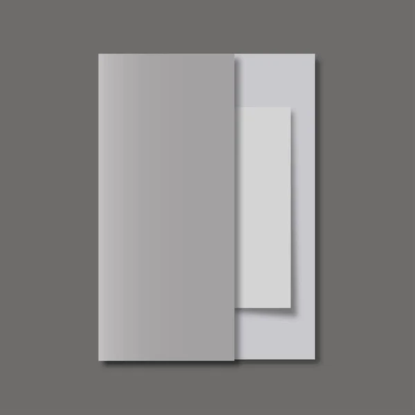 Folleto con sombra realista sobre fondo gris — Vector de stock