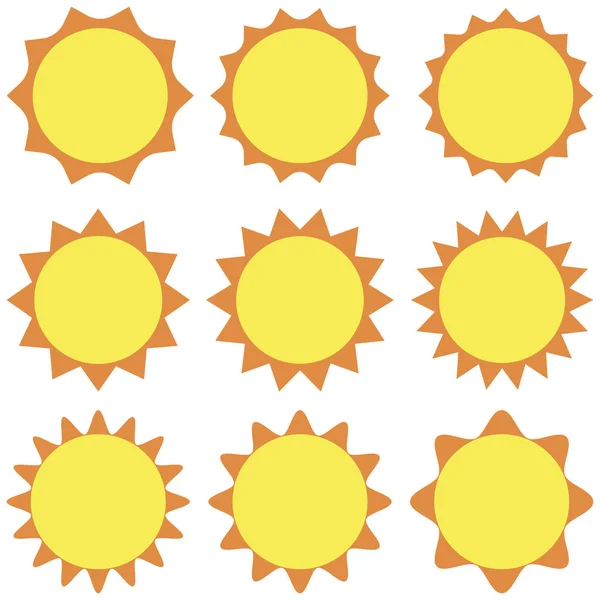 Decorontwerp zon plat op een witte achtergrond — Stockvector