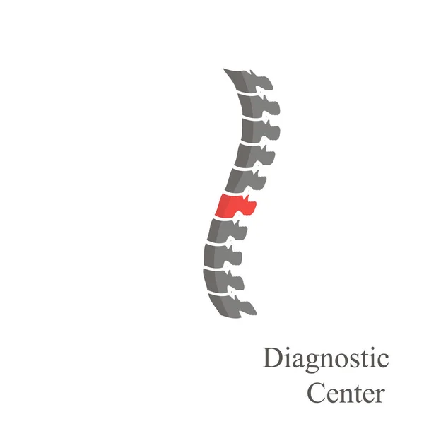 Spine logotyp diagnostiska Center på vit bakgrund — Stock vektor