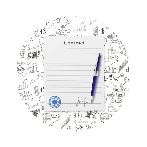 Contract illustratie platte ontwerp met 3d effect — Stockvector