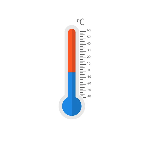 Termometri che misurano calore e freddo, illustrazione vettoriale — Vettoriale Stock