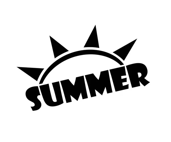 Cepillo de letras de verano aislado sobre fondo blanco — Vector de stock