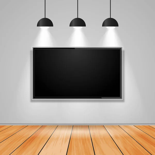 Modern mockup design spotlights, with tv vector — Stock Vector