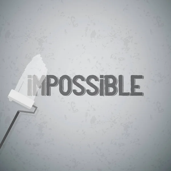 The painted word "Impossible" turns out "Possible" — Stock Vector