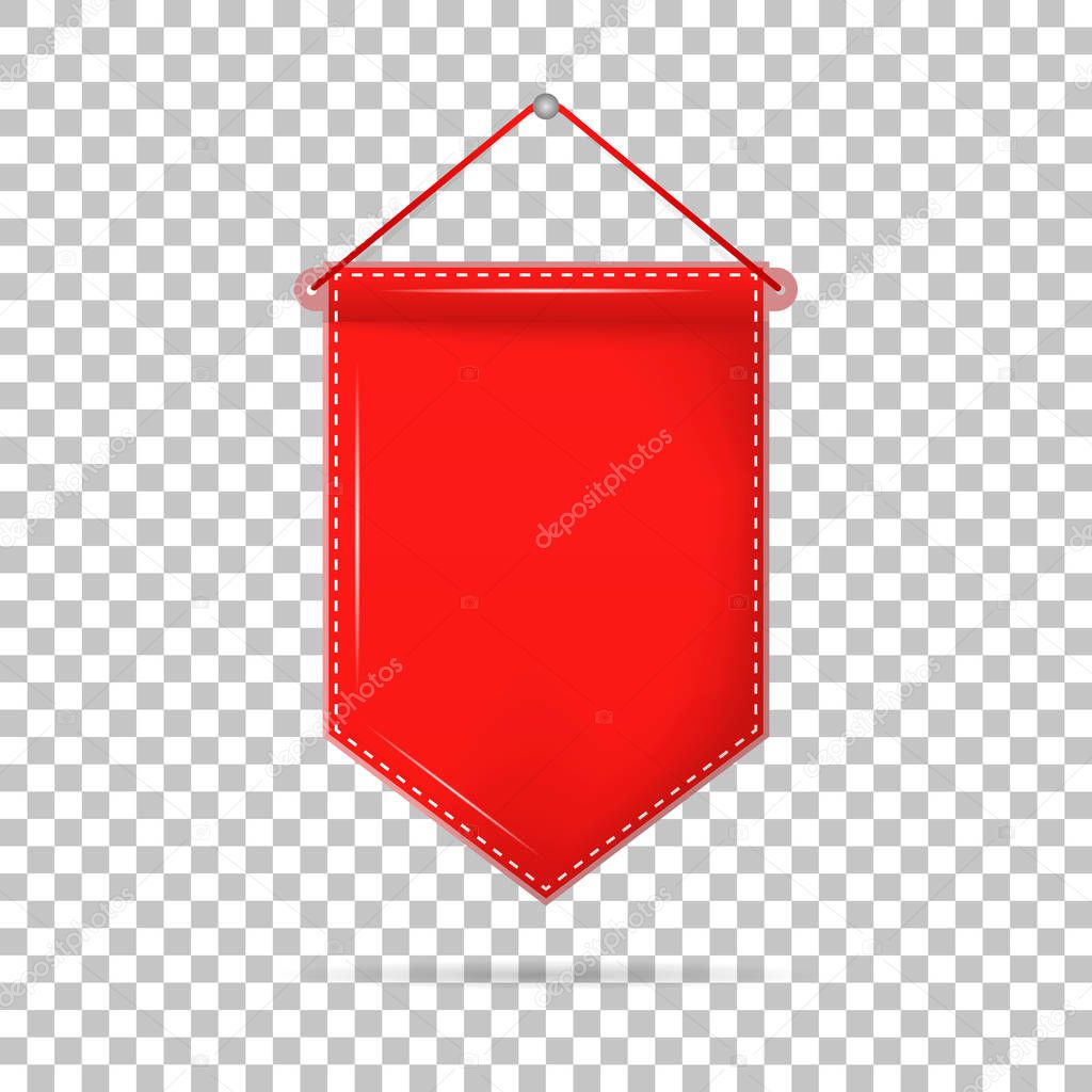 Pennant hanging, on a isolated background. Vector illustration
